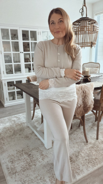 LAURE MERINOWOOL CARDIGAN CEMENT