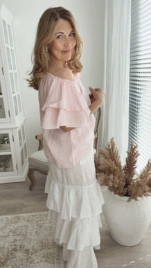 LORAINE LINEN BLOUSE ROSE