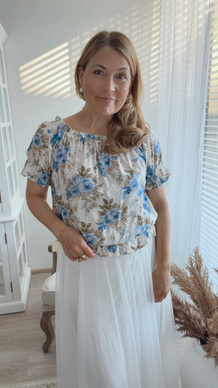MARICELA VISCOSE BLOUSE BLUE