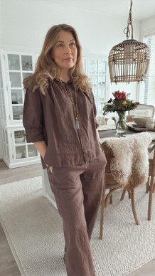 ANNETTE LINEN BLOUSE MOCHA