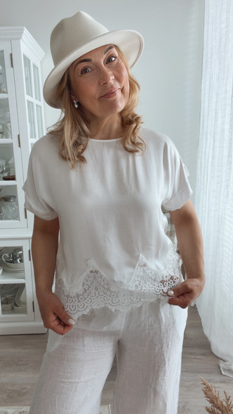 LOUISE SATIN BLOUSE WHITE
