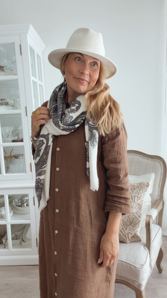 VILLA-VISKOOSI PAISLEY HUIVI BEIGE