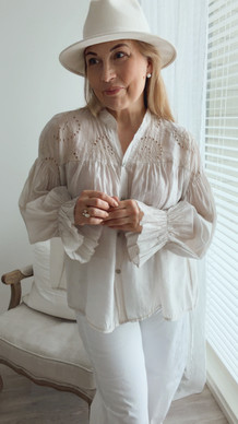 FLEUR VISCOSE BLOUSE BEIGE