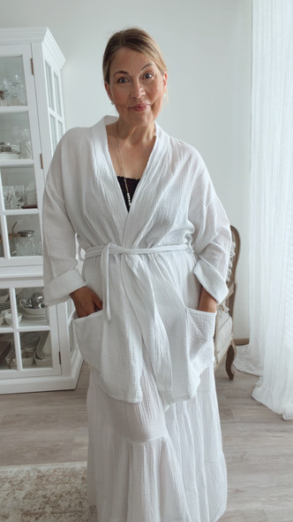 KIMBER PUUVILLAKIMONO VALKOINEN
