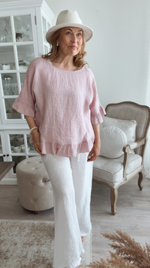 ABRIL LINEN BLOUSE MAUVE