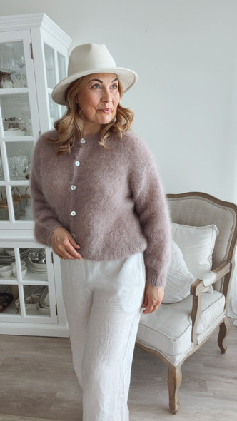 JOSEFIN MOHAIRNEULETAKKI VAALEA TAUPE