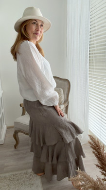 RENEE LINEN SKIRT TAUPE
