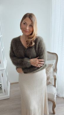 MARLA KID MOHAIR CARDIGAN KHAKI