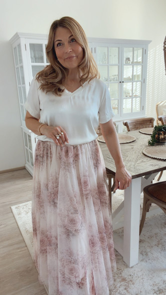 DONATA TULLE SKIRT BEIGE