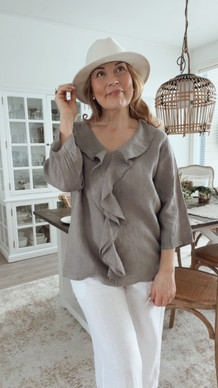ALEXANDRA LINEN SHIRT TAUPE