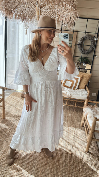 ELEANOR COTTON DRESS WHITE