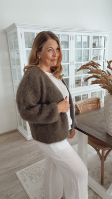 SYLVIE KID MOHAIR CARDIGAN KHAKI