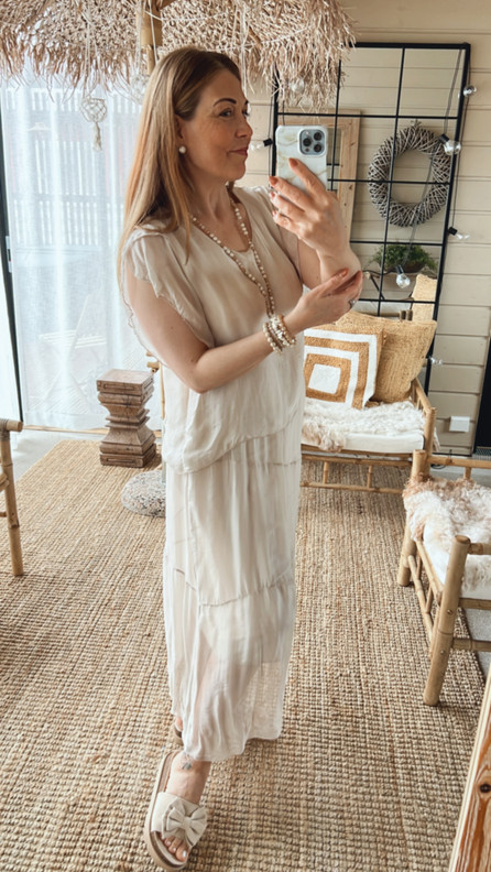 CANDICE SILKKI-VISKOOSIMEKKO BEIGE
