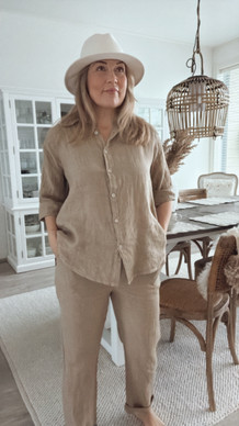 JUSTINE LINEN BLOUSE CASHMERE