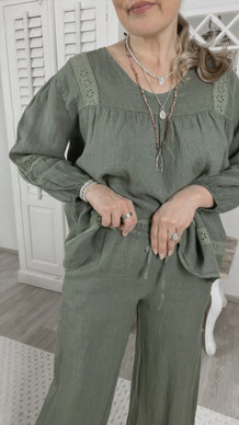 JOSIE LINEN PANTS KHAKI