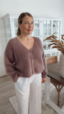 MARLA KID MOHAIR CARDIGAN TAUPE