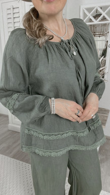 GISELLA LINEN BLOUSE KHAKI