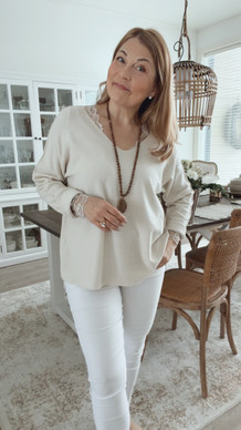 LINNET VISKOOSINEULE V-PÄÄNTIELLÄ BEIGE