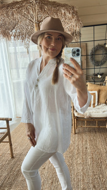 NADIA LINEN BLOUSE WHITE