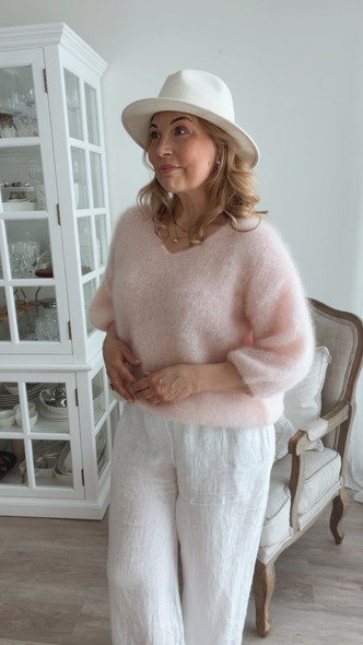 CARIN MOHAIR KNIT LIGHT ROSE
