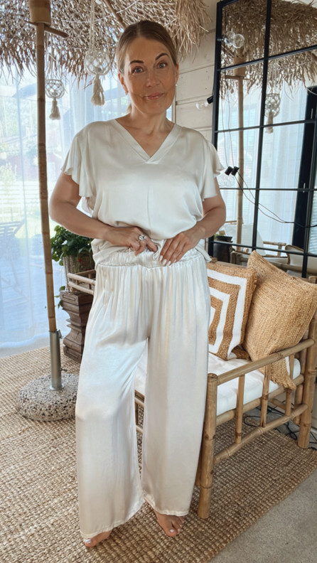 CHRISTIE SATIINIHOUSUT BEIGE