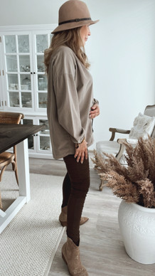 KARA CORDUROY BLOUSE TAUPE