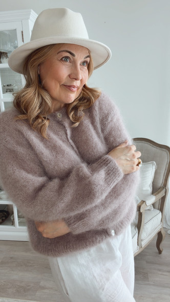 JOSEFIN MOHAIRNEULETAKKI VAALEA TAUPE