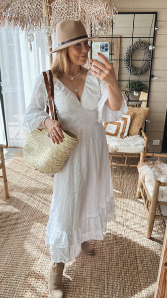 ELEANOR COTTON DRESS WHITE