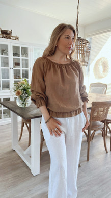 NOEMI LINEN BLOUSE CAMEL