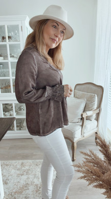 AMY SATIN BLOUSE BROWN