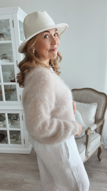 JOSEFIN MOHAIRNEULETAKKI VAALEA BEIGE