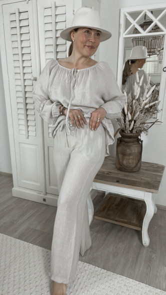 JOSIE LINEN PANTS BEIGE