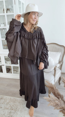 ZARA PONCHO BLOUE BROWN