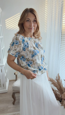 MARICELA VISCOSE BLOUSE BLUE