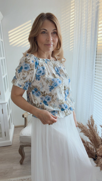 MARICELA VISCOSE BLOUSE BLUE