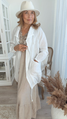 FEBE LINEN JACKET WHITE