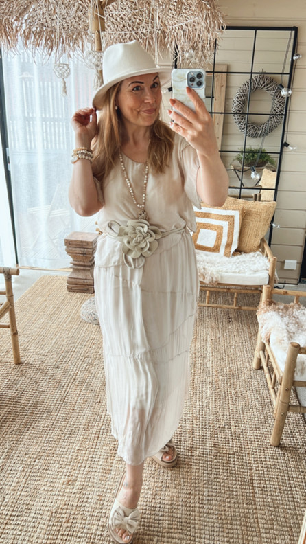 CANDICE SILKKI-VISKOOSIMEKKO BEIGE