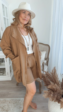 FEBE LINEN JACKET CAMEL
