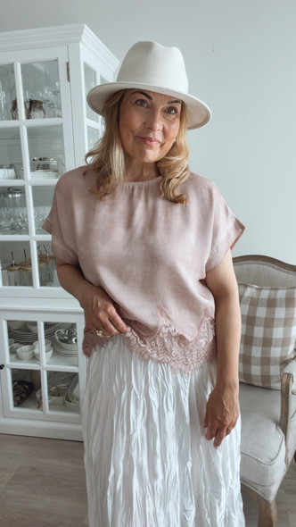 LOUISE SATIN BLOUSE OLD ROSE