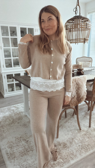 LAURE MERINOWOOL CARDIGAN TAUPE