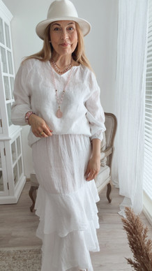 RENEE LINEN SKIRT WHITE