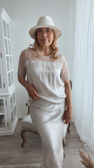 SIENA SATIN BLOUSE BEIGE