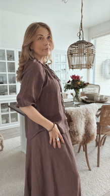 HENRIETTA LINEN BLOUSE MOCHA