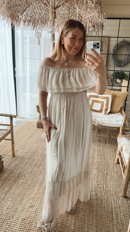 MABELLE SILKKI-VISKOOSIMEKKO BEIGE
