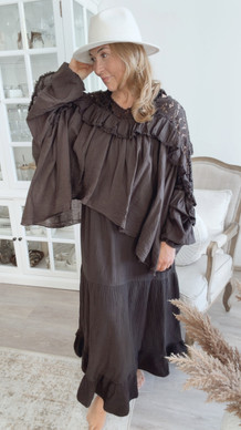 ZARA PONCHO BLOUE BROWN