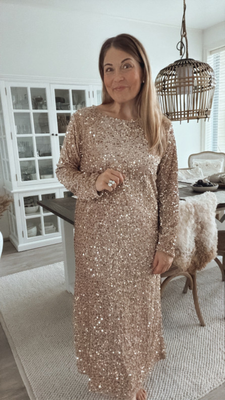 BROOKLYN PALJETTIMEKKO BEIGE