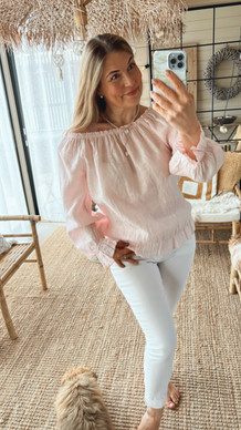 NOEMI LINEN BLOUSE LIGHT ROSE
