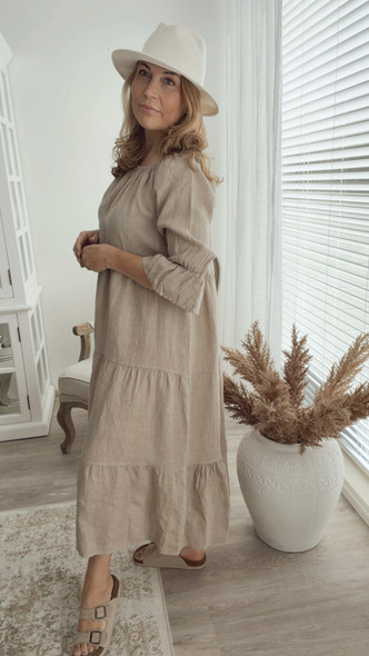 CAPRI LINEN DRESS CASHMERE