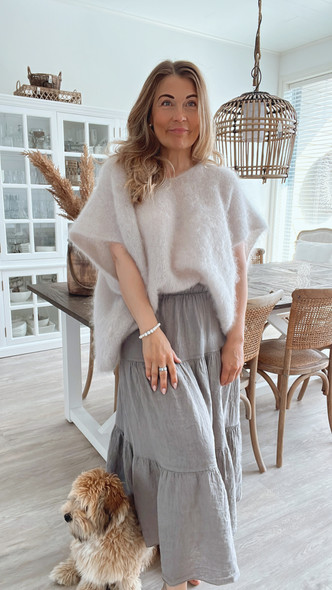 BELLA LINEN SKIRT TAUPE