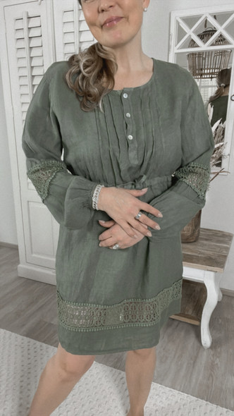 MILLIE LINEN DRESS KHAKI